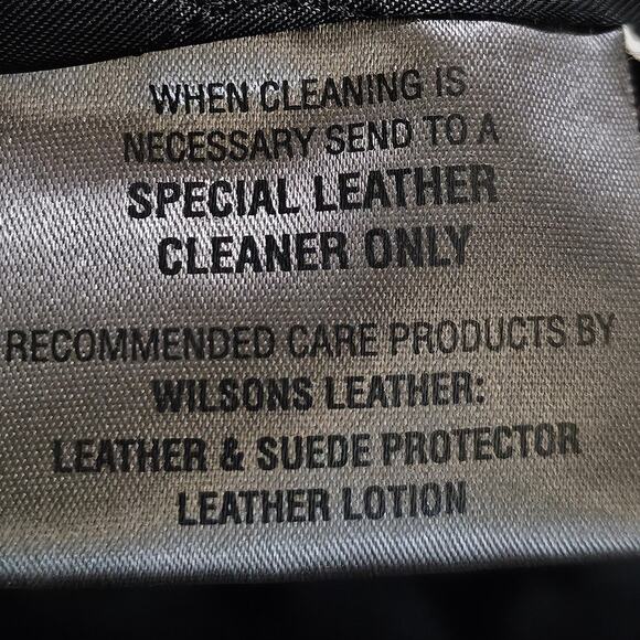 Wilsons Leather Mens XL Jacket Grunge Workwear Biker Black Tear On Right Arm - Picture 8 of 9